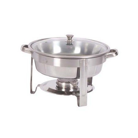 CHAFING DISH ROUND  WITH GLASS LID - POLISHED - 1