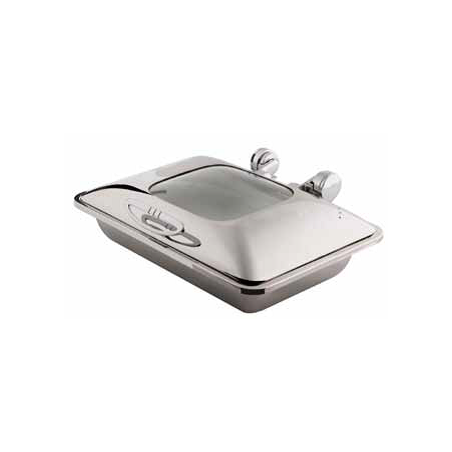 CHAFER INDUCTION RECTANGULAR SMART W WITH GLASS LID - 18/10 S/STEEL - 1