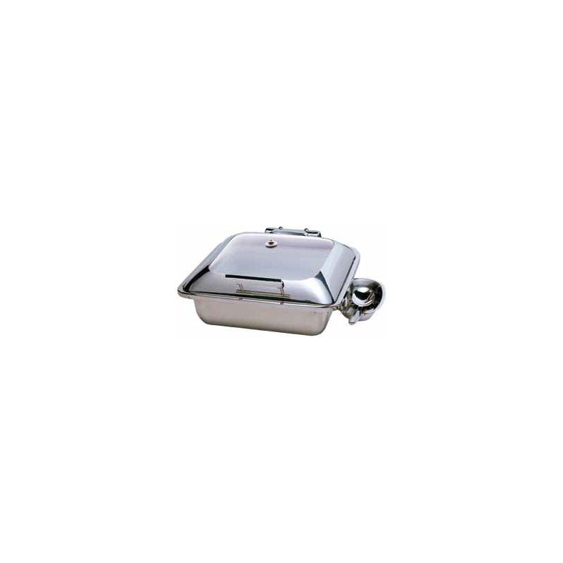 CHAFER INDUCTION SQUARE SMART WITH GLASS LID - 18/10 S/STEEL SPOON HOLDER OPTIONAL - 1