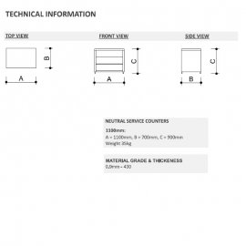 SERVICE COUNTER NEUTRAL NO DOORS - 2