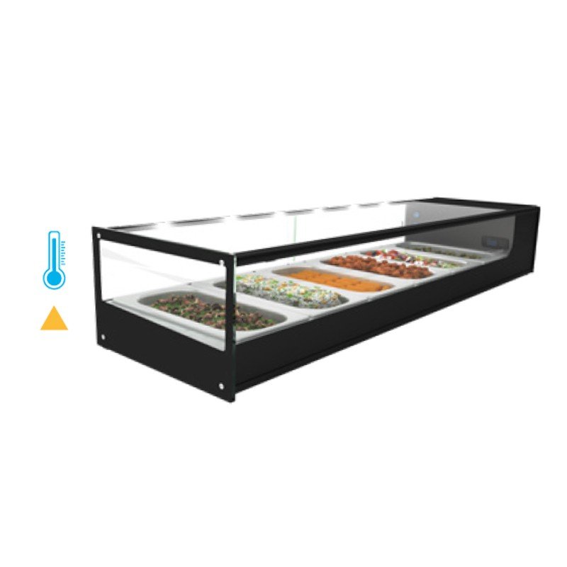 COLD FOOD BAR - 6 INSERT - BLACK 'SQUARE' - 1