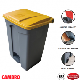 PEDAL BINS PLASTIC - 68L YELLOW - 1